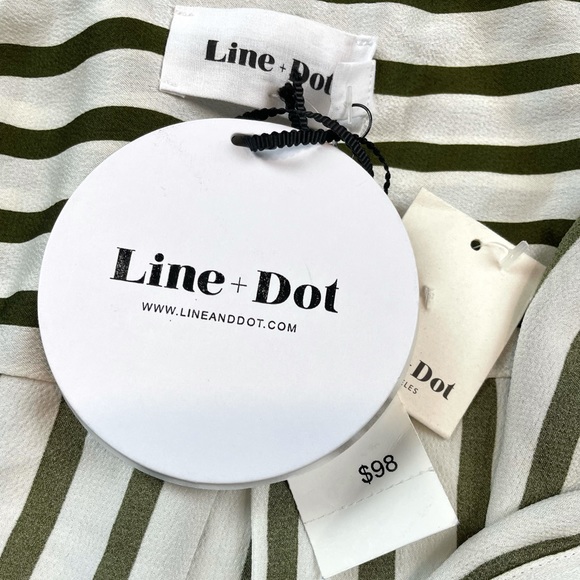 (NWT) LINE & DOT • Charlotte Striped Long Sleeve Shirt Dress - Picture 13 of 16